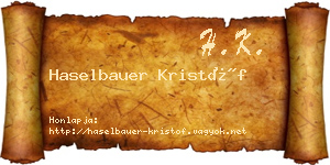 Haselbauer Kristóf névjegykártya